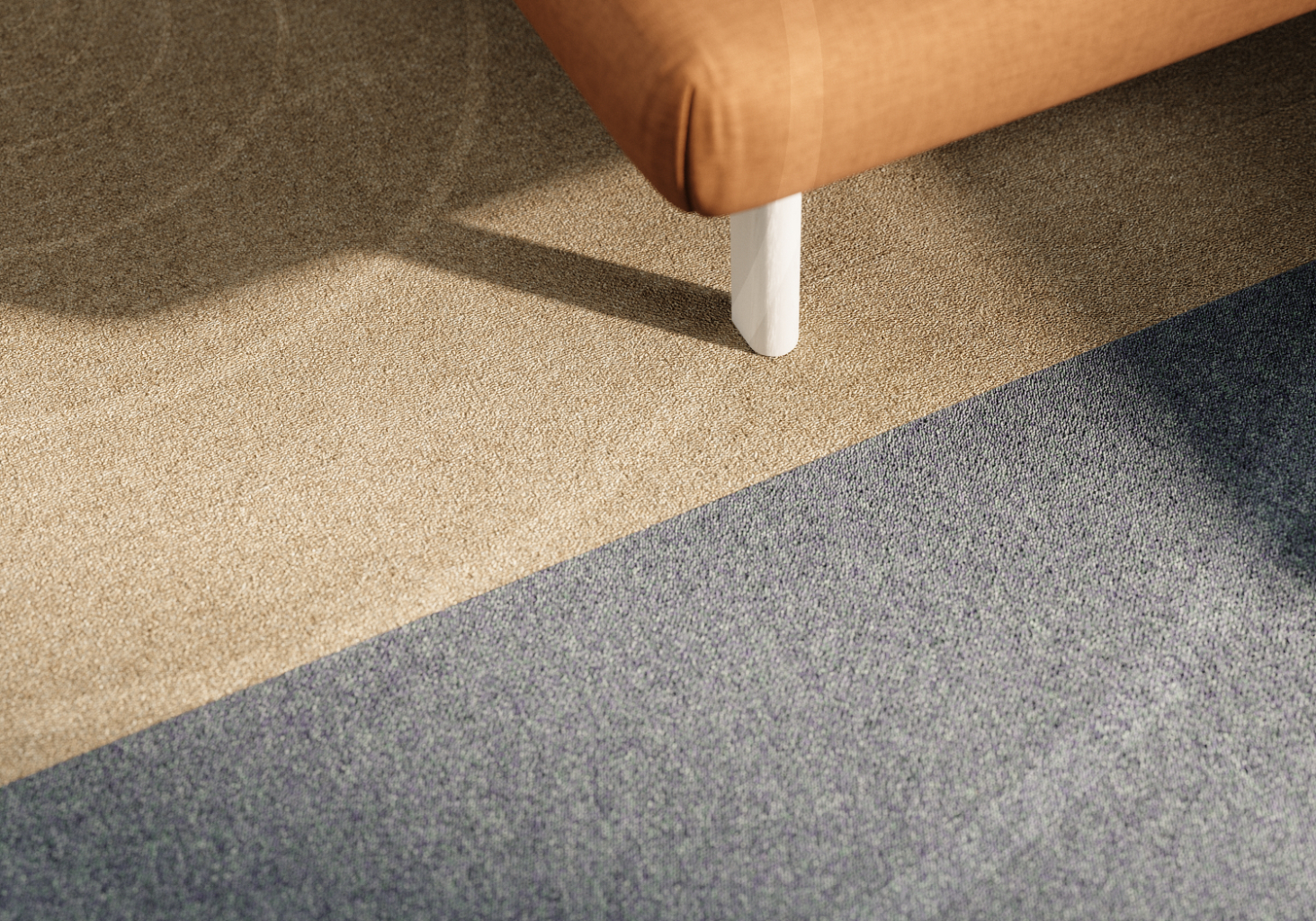 Scan: sand and slate carpet, split field